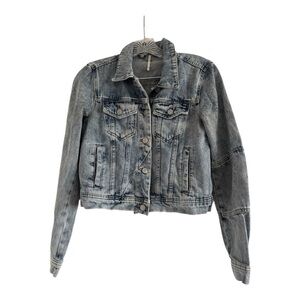 FREE PEOPLE Women’s Blue Rumors Denim Jeans w/Pockets Jacket-Size XS